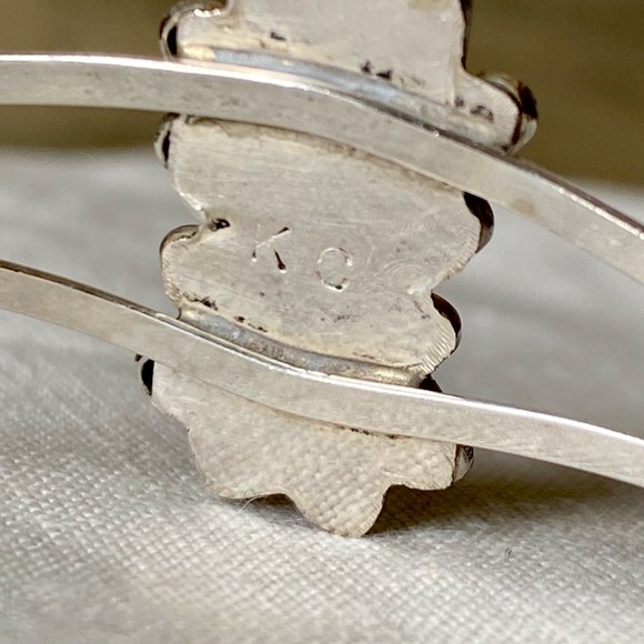 Onyx Sterling Navajo Cuff Bracelet - Picture 3 of 3